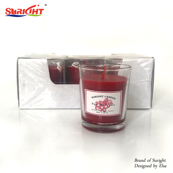 6 Red Berries Scented Glass Jar Candle For Cheap Sale