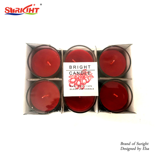 6 Red Berries Scented Glass Jar Candle For Cheap Sale