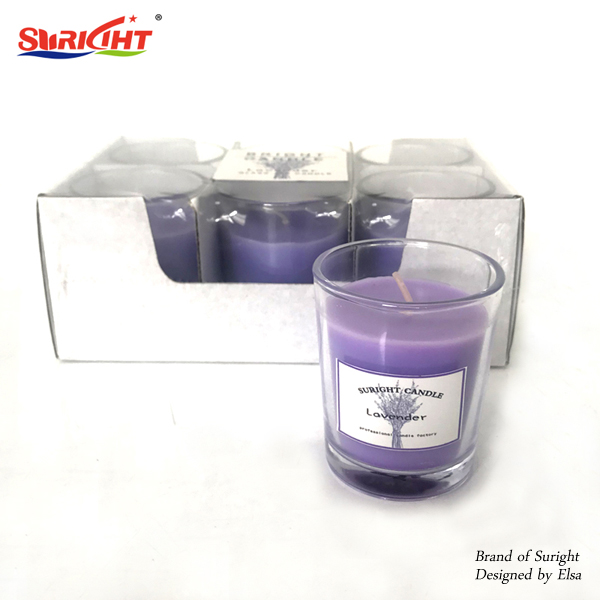 6 Lavender Scented Glass Jar Candle For Cheap Sale