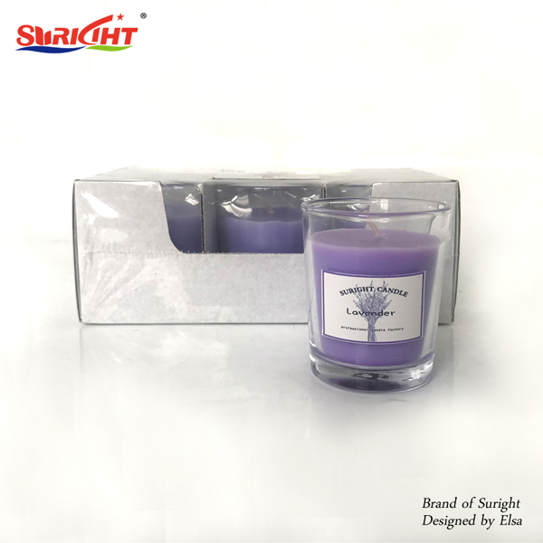 6 Lavender Scented Glass Jar Candle For Cheap Sale