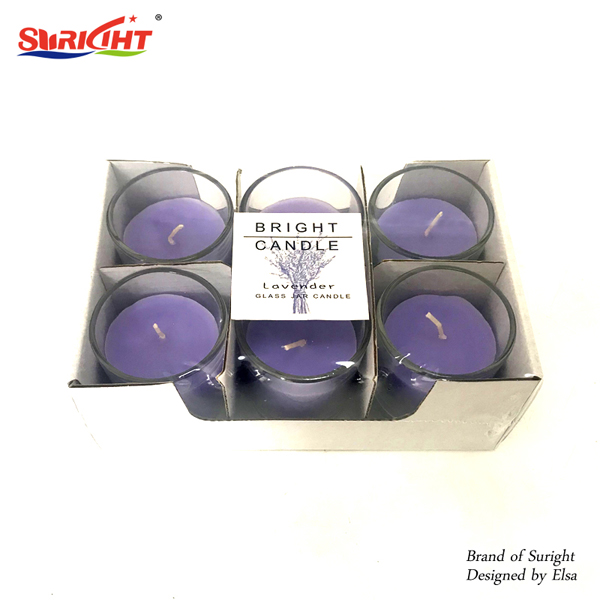 6 Lavender Scented Glass Jar Candle For Cheap Sale