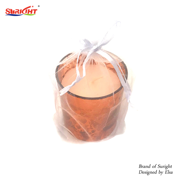 Aroma Scented Candle In Glass Jar With Bowknot Packaging