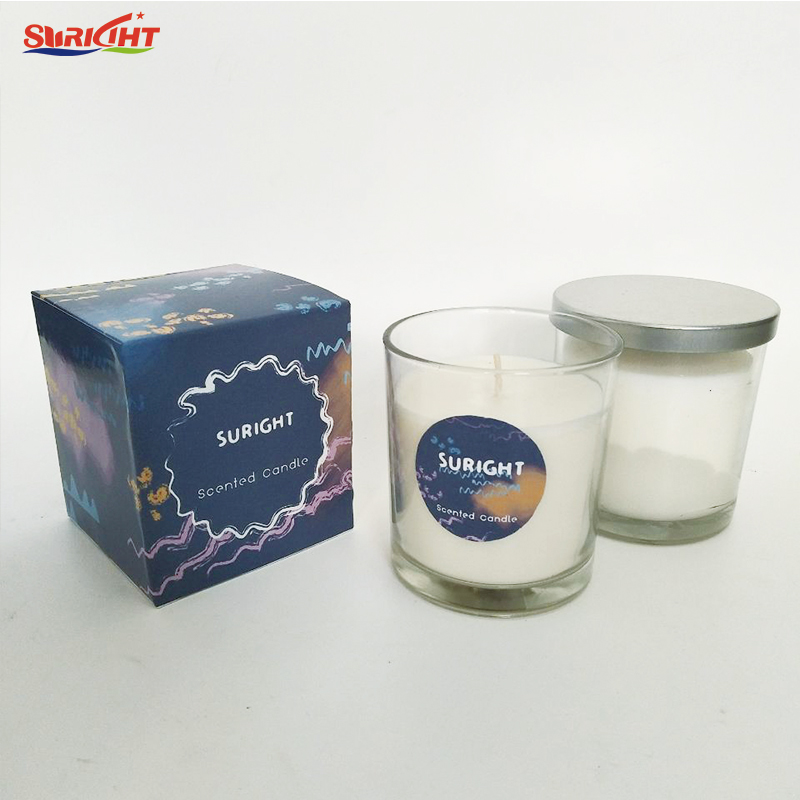 OEM CANDLE Soy Wax In Glass Jar Scented Candle With Color Box Design