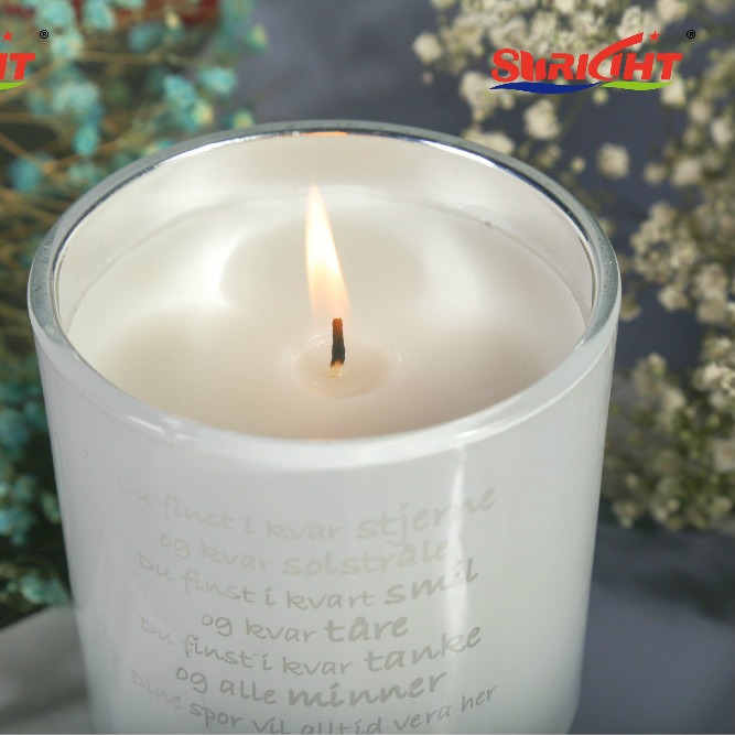 Gift Packing Home Decoration Inner Painted Electroplating Glass Jar Candle